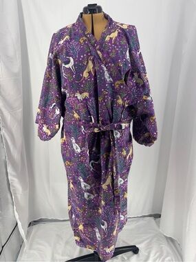 Printfresh Must Love Dogs Kimono Robe in Purple 0066